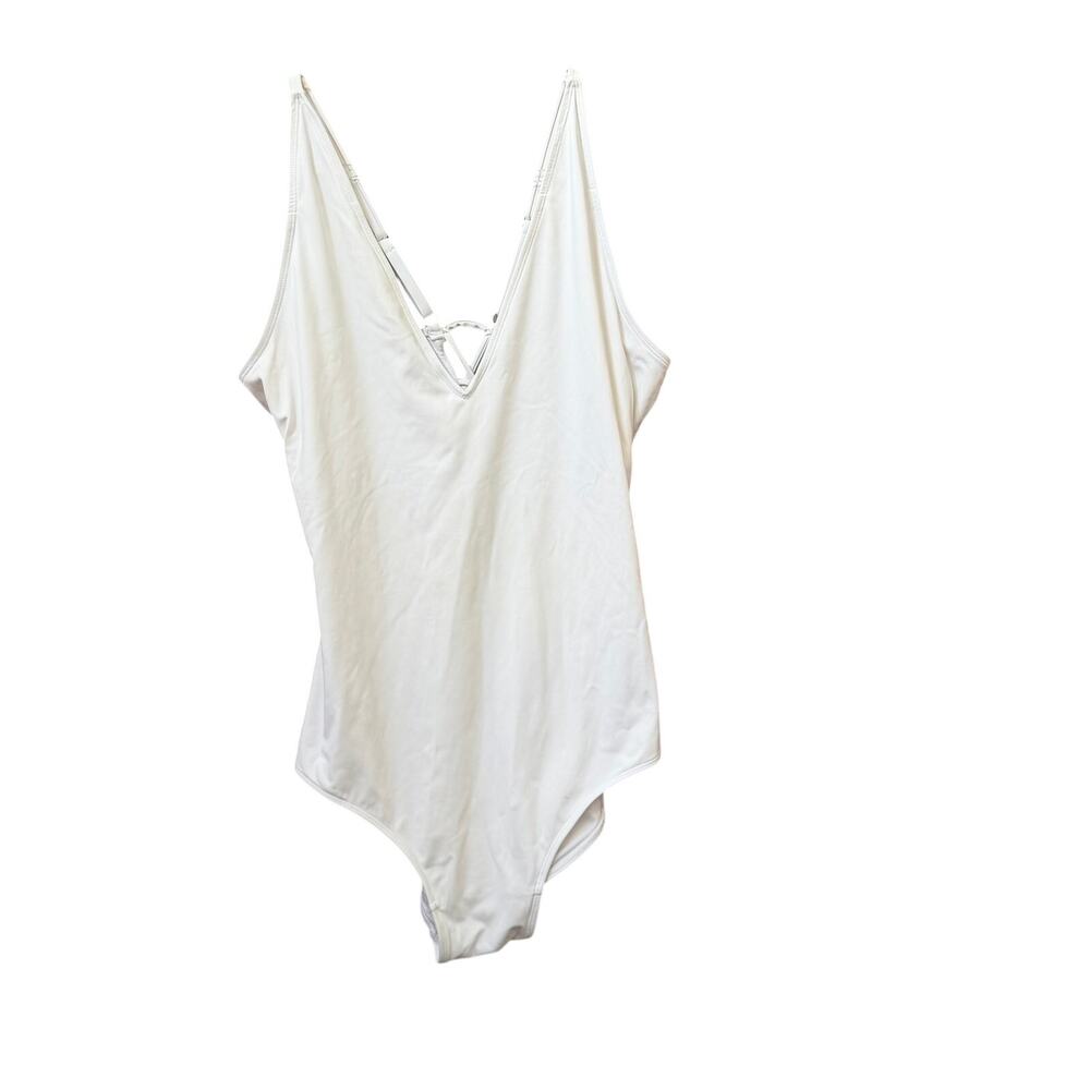 TA3 Plungey One Piece Swimsuit White 3X Reg/Long 2.0 Lace Up Sculpting Swimwear
